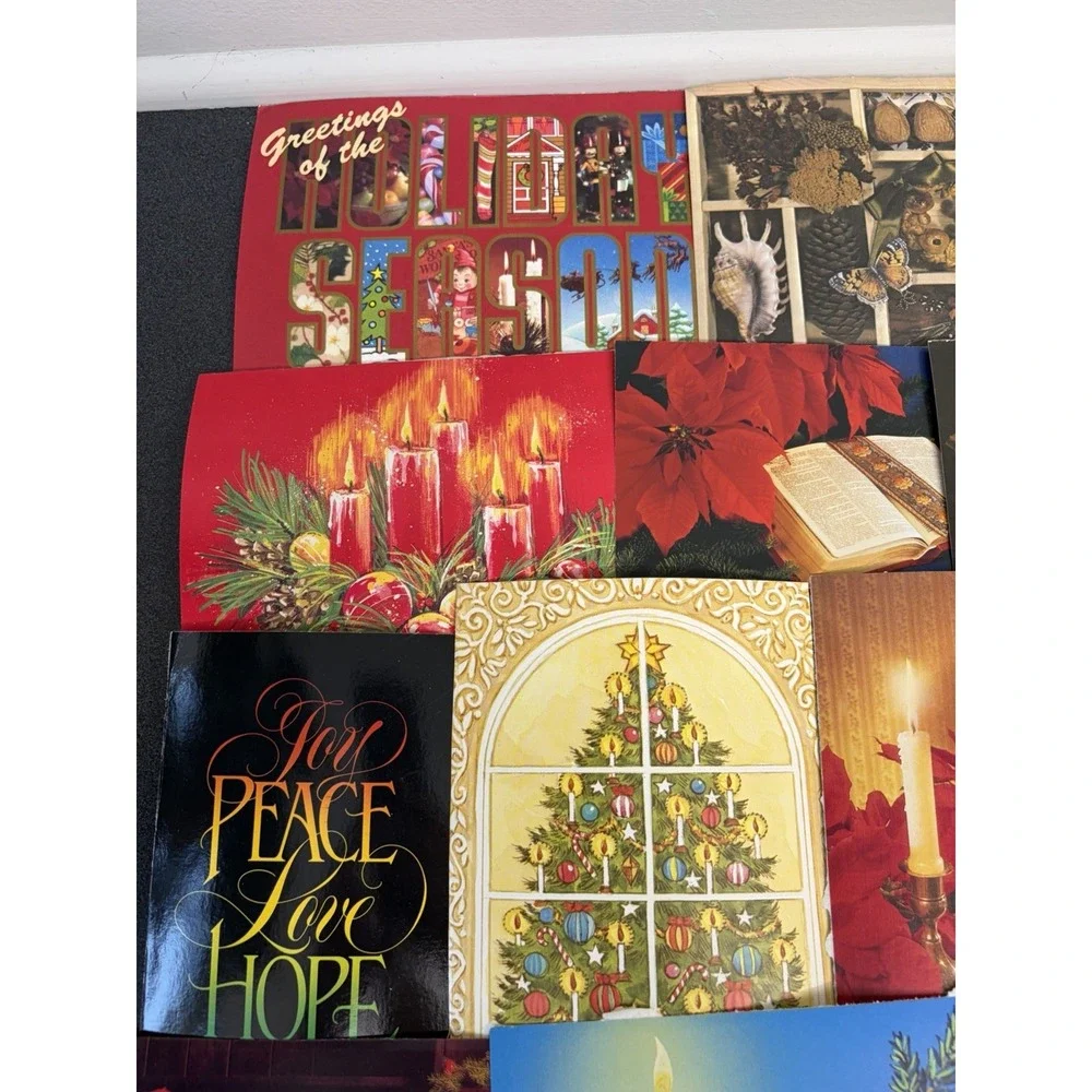 Vintage Christmas Cards Fronts ONLY Traditional Scrapbooking Decoupage Lot 50+